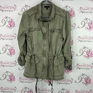 Le Chateau jacket cargo style green olive military Khaki Utility Jacket